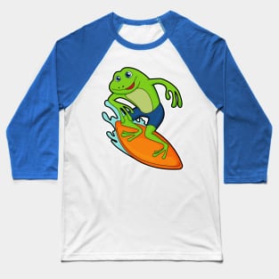 Frog as Surfer with Surfboard Baseball T-Shirt